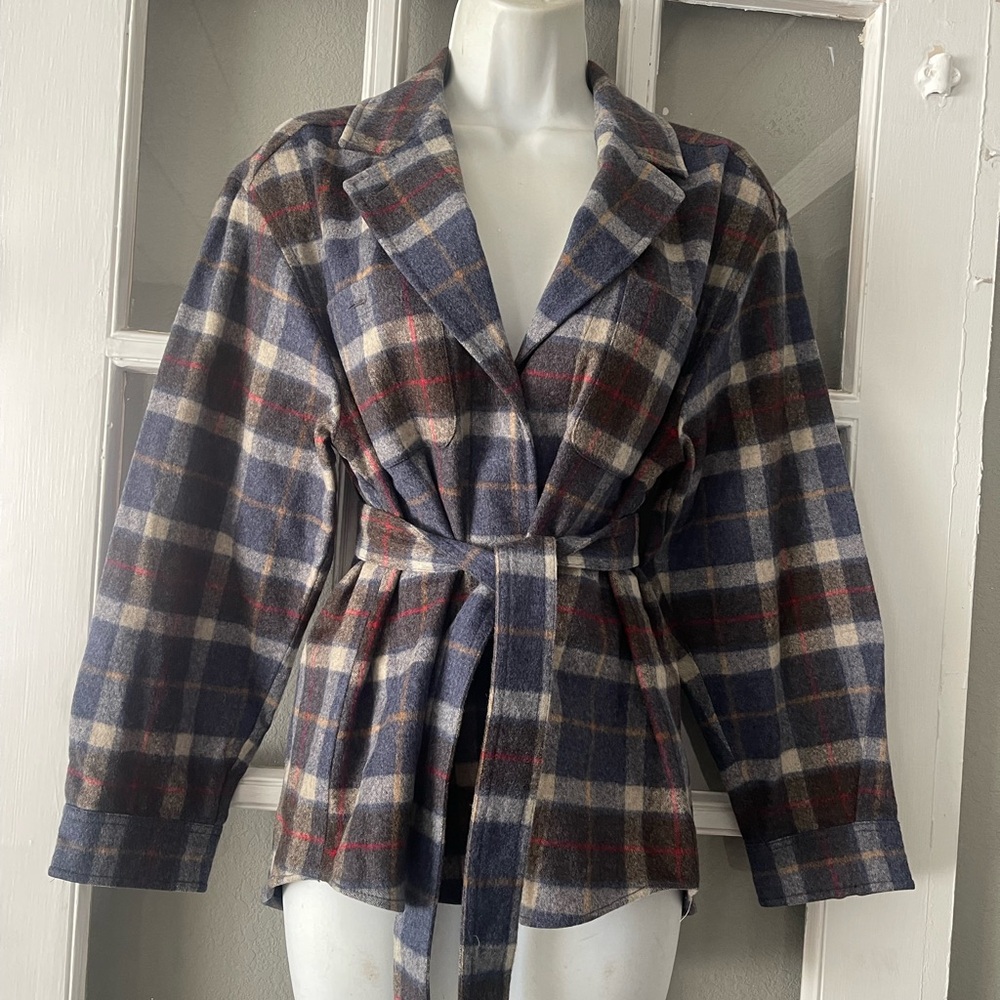 Escada Sport Wool‎ Plaid Top